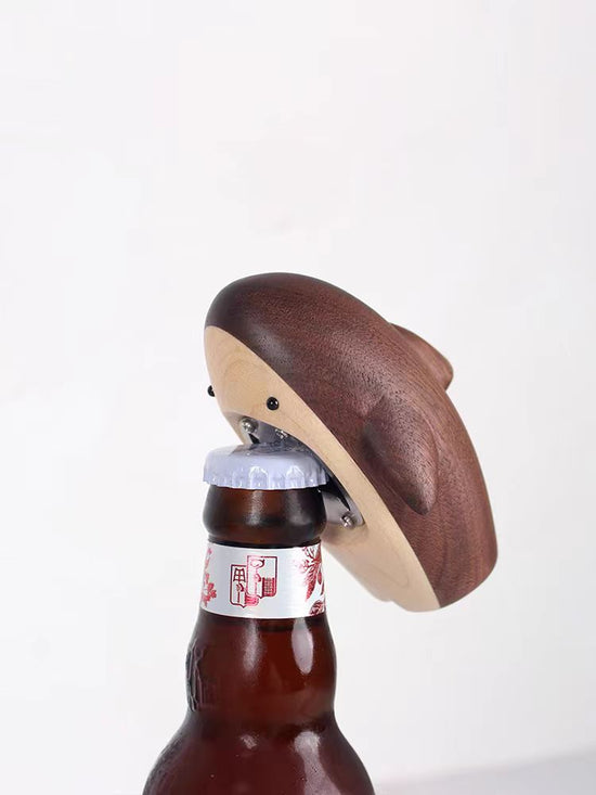 Beer Opener, Walnut, Shark