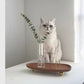 Decorative Tray for Home Decor, Walnut & Brass