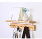 Floating Shelves with Hook for Bathroom & Kitchen, Walnut & Beech, 30-58 cm