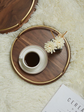 Coffee Tray for Countertop, Walnut & Brass