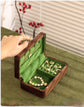 Vintage Jewelry Box, Green Velvet, 3 Options,  Begonia Flower glass Cover