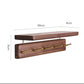 Floating Shelves with Hook for Bathroom & Kitchen, Walnut & Beech, 30-58 cm