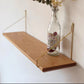 Decorative Floating Shelves for Wall Living Room ,  Walnut, Cherry & Brass Bracket, 16/24 In