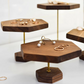 Hexagon Jewelry Display Stand, Jewelry Stand, Walnut & Brass